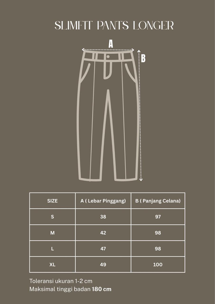 HANEUM - Slim Fit Pleated Pants - {Longer Version} - Celana Panjang Slim Fit Formal Kain Semi Stretch HANEUM - Slim Fit Pleated Pants - {Longer Version} - Celana Panjang Slim Fit Formal Kain Semi Stretch