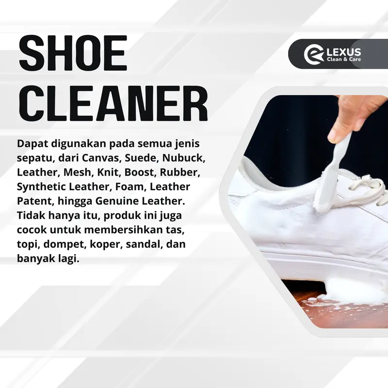 Lexus Shoe Cleaner Pembersih Sepatu Serbaguna Modern dan Praktis/ MultiPurpose Foam Cleaner Pembersih Sepatu Free Lap Microfiber Putih 3