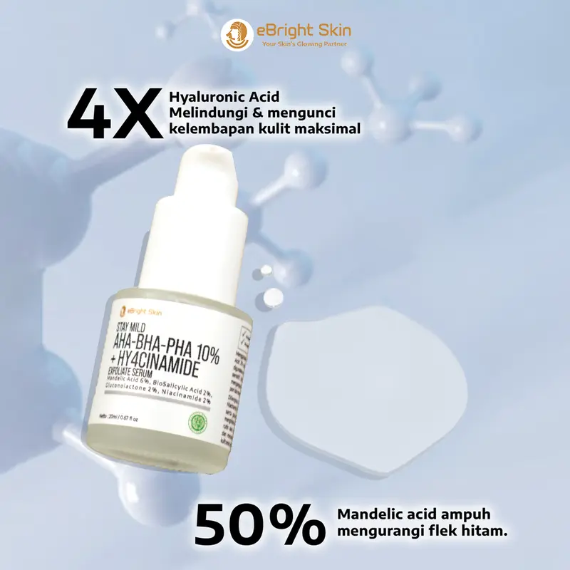 eBright Skin Serum Flek Hitam - Stay Mild AHA-BHA-PHA 10% + Hy4cinamide Exfoliate Serum 5