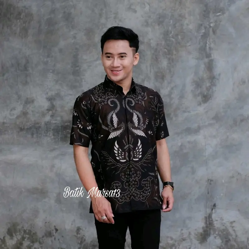Marsa13 Baju Batik Pria Lengan Pendek Motif Pedro Terbaru Hem Batik 4