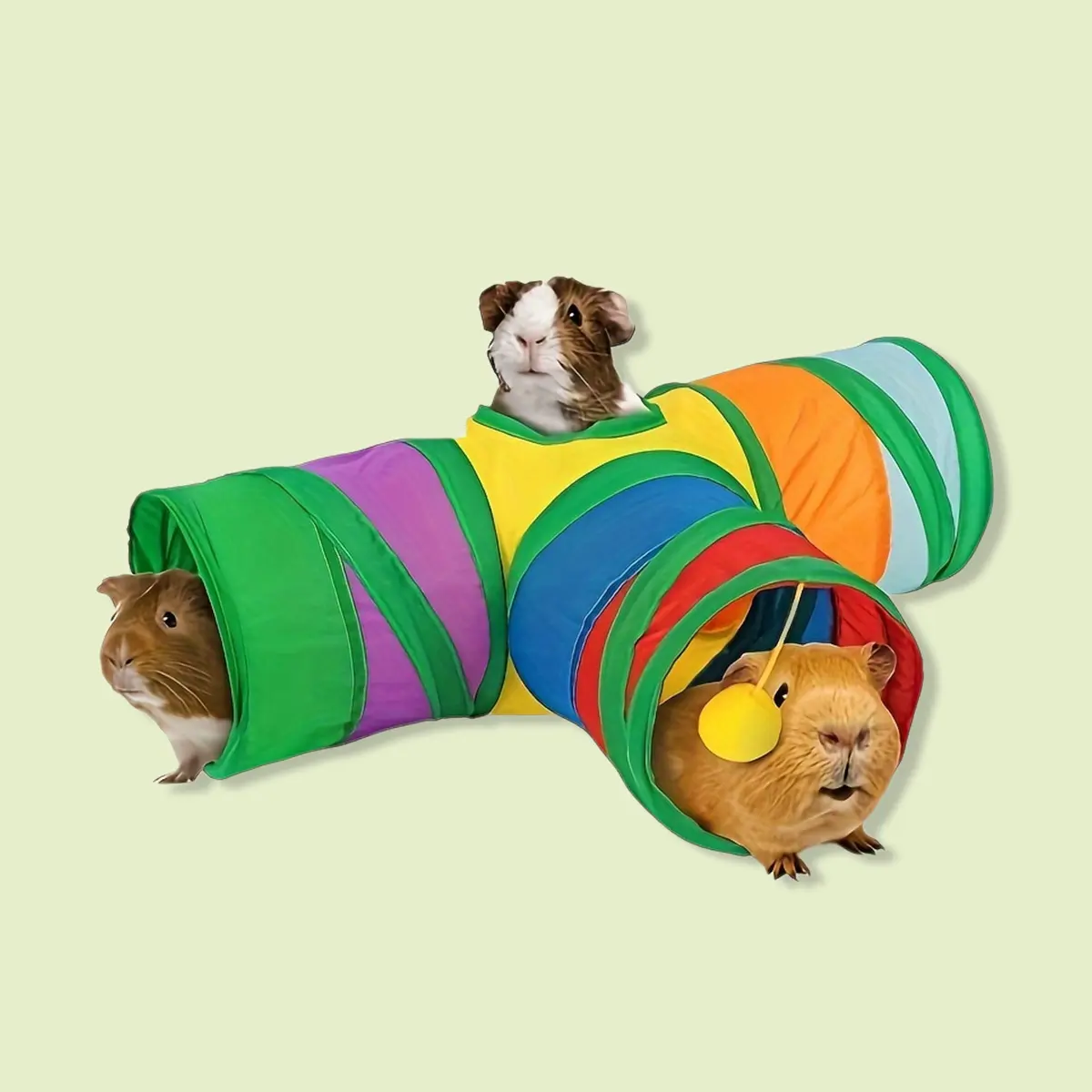Interactive Small Pet Collapsible Tunnel Toy with Play Ball for Entertainment and Relieve Boredom Pet Toy for Hamster Guinea Pig