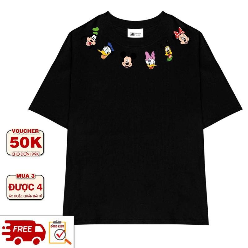 Áo thun nam The Xide áo phông nam nữ in hình MICKEY VÒNG unisex form rộng chất cotton 2 chiều định lượng 250gr co giãn Cổ Tròn Menswear Women