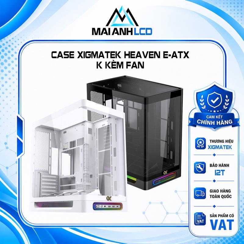 Vỏ Case Xigmatek Heaven E-ATX đen trắng ( không kèm fan)