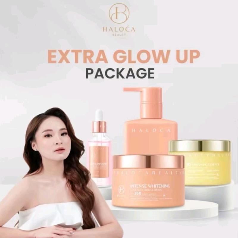 [HALOCA BEAUTY] (EXTRA GLOWUP) 1pcs Hb chromosome+1pcs Bibit Collegen+1pcs Gluta Infused + 1pcs sabun GlutaArbutin 0