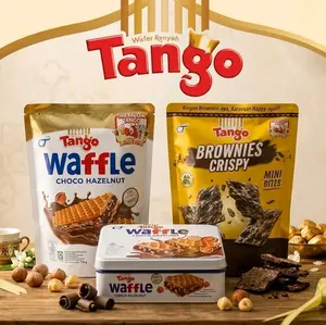 Tanggo Wafer Waffle Cokelat Hazelnut Choco Kemasan Kaleng 105 gr Snack Camilan 15 Pcs  Cemilan