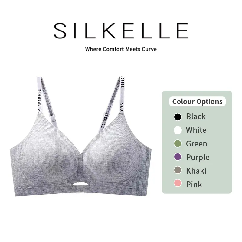 [SILKELLE][Two-pack] Push-up anti-sagging, wire-free soft support bra for small-breasted women, no empty cup, large-breasted, traceless bra