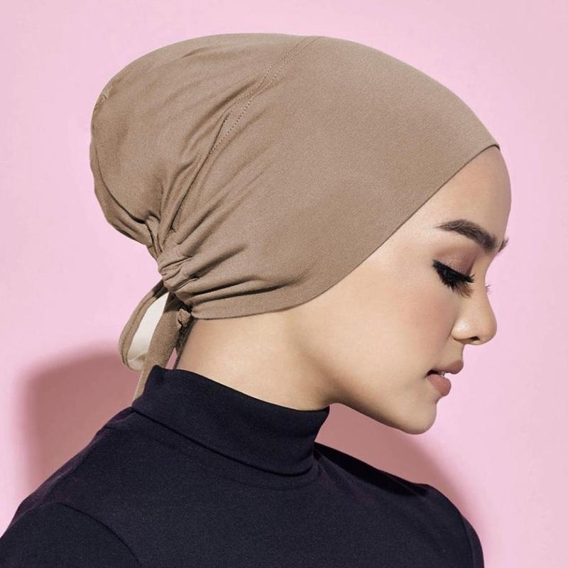 Product Introduction of Women’s Ladies’ Solid Color Plain Hijab Head Kerchief Head Sun Inner Cover Coverchief Wrap L2E9 29