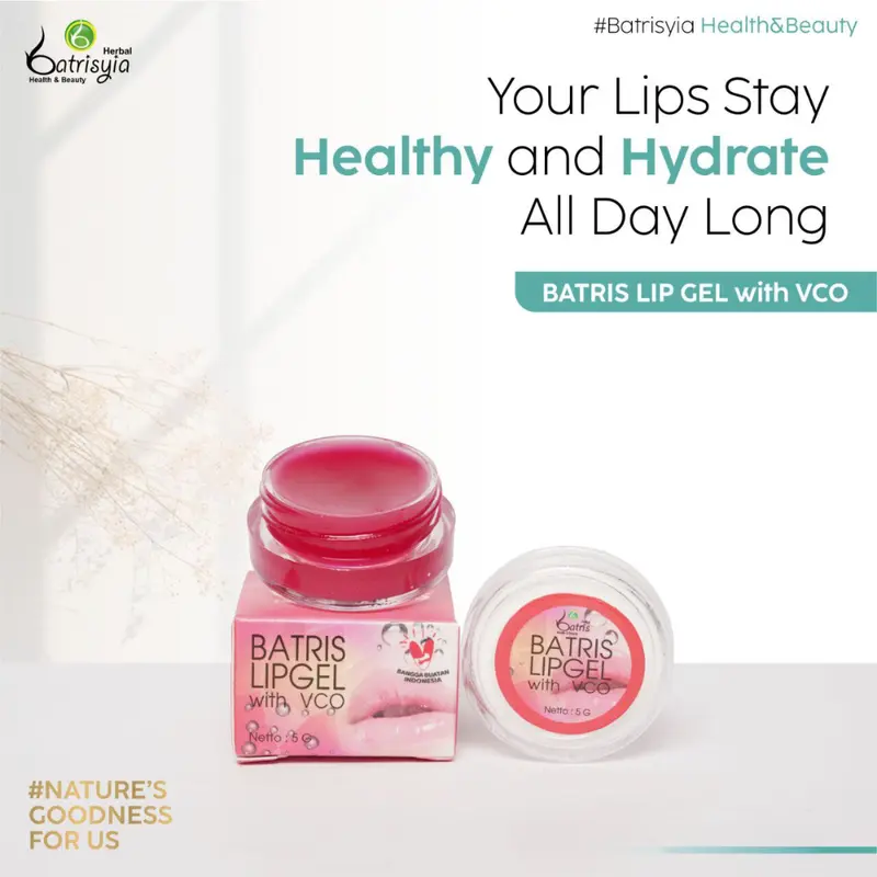 Lip Gel Batrisyia Herbal - Lipgel Melembabkan, Mencerahkan dan Melembutkan Bibir 4