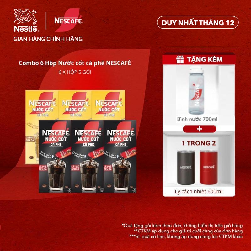  Nestlé VN COMBO 6 HỘP NƯỚC CỐT CÀ PHÊ VỊ TỰ CHỌN NESCAFÉ CÀ PHÊ SỮA ĐÁ CÀ PHÊ ĐEN ĐÁ -Hộp 5 gói-ST 