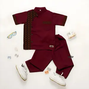 Setelan Koko Anak Laki-Laki Terbaru Motif Batik Untuk Anak Usia 3-11 Tahun Lembut Nyaman Baju Peci Kurta Muslim