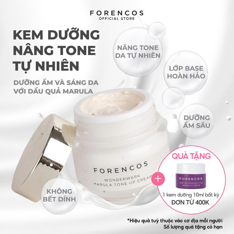 Kem dưỡng ẩm ban ngày nâng tone makeup Forencos wonderwerk marula tone up, Chăm Sóc Da Nữ