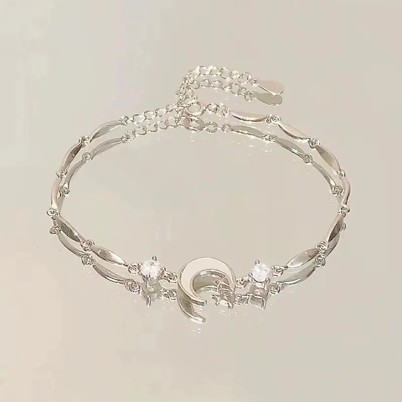 【Sktlz】 Pink Cherry Blossom Bow Bracelet Women Niche gift Bracelet Best Friend Bracelet Chain Gelang