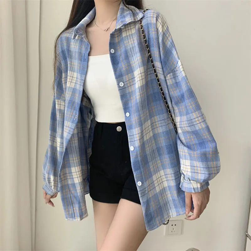 Áo Sơ Mi Kẻ Sọc, Phong Cách Hàn Quốc Của Phụ Nữ, Thiết Kế Đẹp, Nhỏ Mùa Mùa Xuân Và Mùa Hè Cổ Điển Dễ Phối Đồ Áo Sơ Mi Dáng Rộng Chống Nắng Áo Khoác Bên Trong