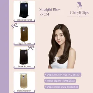 ChrylClips HAIRCLIP LURUS BLOW 55 CM BIG LAYER LURUS BLOW KOREAN Panjang 55 cm Desain Lurus Gaya Korea Bahan Premium Fiber Cocok untuk Daily Look Kerja Kuliah Kondangan Pesta dan Acara Formal