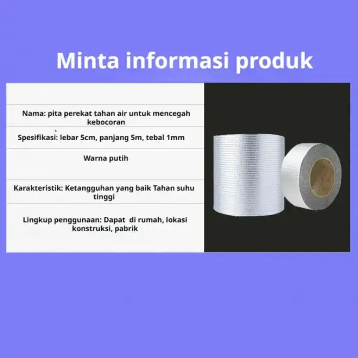 Pita Tahan Air Karet Butil untuk Atap Baja Berwarna dan Perbaikan Pipa 6