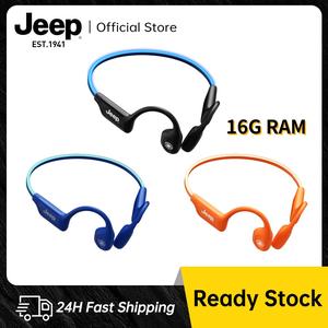 Alat Dengar Jeep, JP EC025, MP3/Alat Dengar Bluetooth 5.4 Konduksi Tulang Sukan Profesional, Didatangkan dengan Kad Memori 16G, IPX8 Kalis Air, Keperluan Sukan, Dilengkapi dengan Penutup Penuh, Menyokong Berenang, dengan Kesan RGBlighting