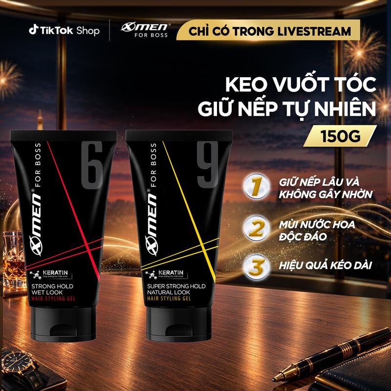 Keo Vuốt Tóc X-Men For Boss Gel Super Strong Hold 150g