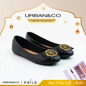 [BUY 3 GET EYE LINER][RESTOCK] URBAN&CO Flat Shoes Wanita Mura Shoes Ballerina Wanita untuk Kerja Sepatu Flat Lebaran - Mura