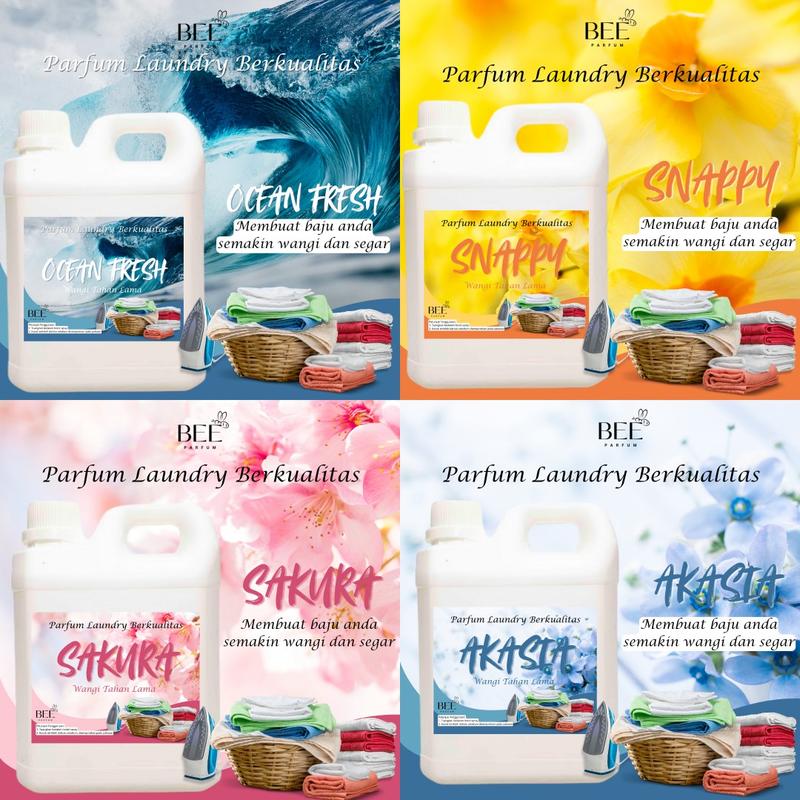 BEE Parfum Laundry Aroma Sakura Akasia Snappy Ocean Fresh 1 Liter Terlaris Wangi Tahan Lama | Pengharum Pewangi Pakaian Laundry 0