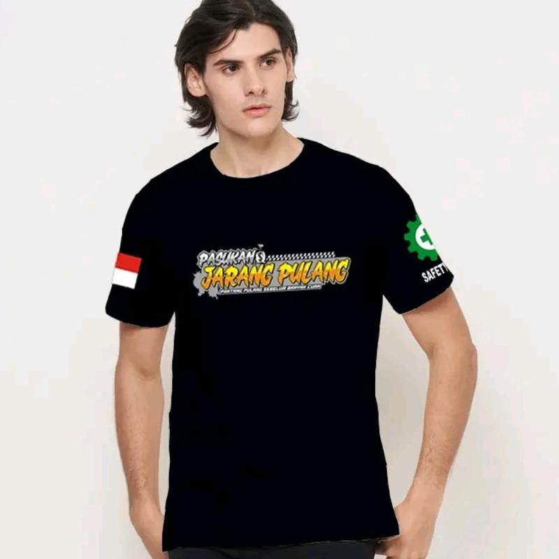 Kaos Pria Pasukan Jarang Pulang Simple Premium 100% Katun Combed 30s - Baju, Reguler Fit - Lembut - Sablon, Panjang Tshirt Distro Jepang Anime Outdoor cotton 4