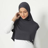 Gambar HIA EveryWear Adeeva Sport Hijab Running Outdoor & Indoor Slim Spandex Premium stretch kerudung  instan Nyaman Panjang Muslim Pad - HITAM, All Size dari HIA EveryWear Kota Bandung 5 Tokopedia