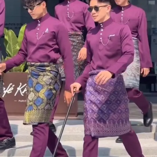 SATU STELAN LENGKAP PRIA DEWASA BAJU+CELANA+SONGKET PAKAIAN TRADISIONAL MELAYU TELUK BELANGA CEKAK MUSANG BAJU PENGANTIN BAHAN BALOTELLI PREMIUM 0