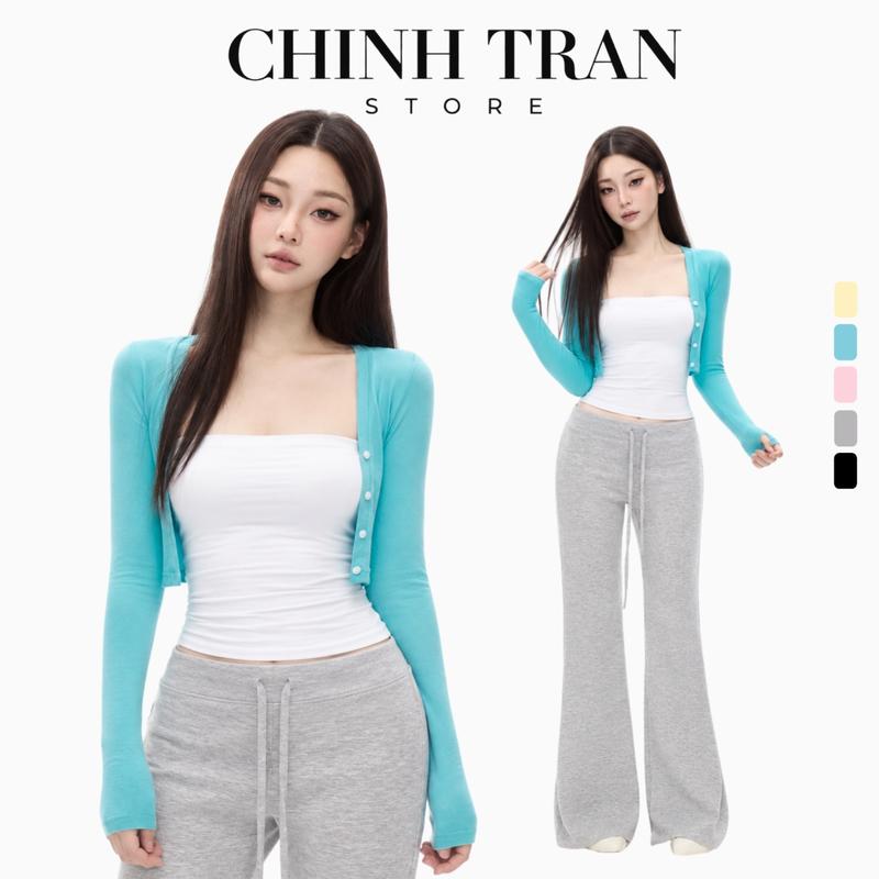 [MÀU MỚI] Áo Khoác Cardigan Basic Hàn Quốc Dáng Ngắn Ôm Body Thun Cotton Nhiều Màu Nữ Tính