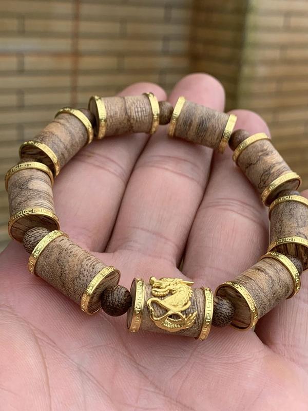 Vòng Tay Đốt Trúc Tốc Kiến Tự Nhiên Mix Charm Xi Mạ Cao Cấp Hương Thơm Tự Nhiên | Trầm Hương Phúc Tử Vi