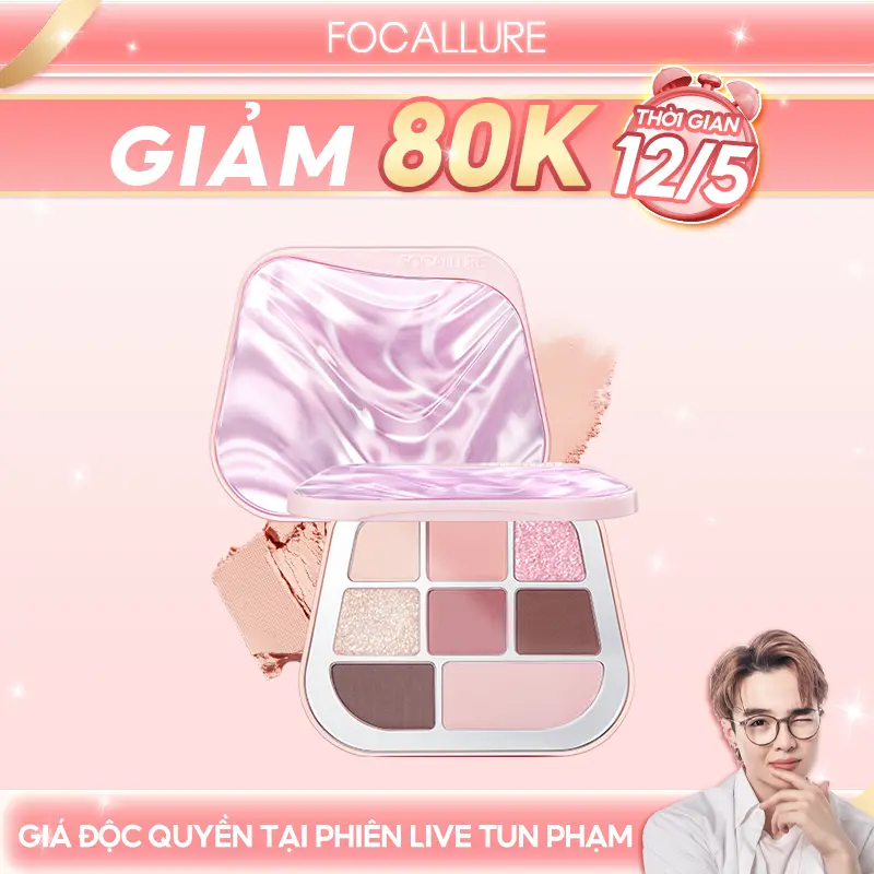 Tun Phạm x FOCALLURE Bảng phấn mắt 9.6g/1 PC sắc tố cao dưỡng ẩm không nhòe lâu trôi chống nước phấn  mắt