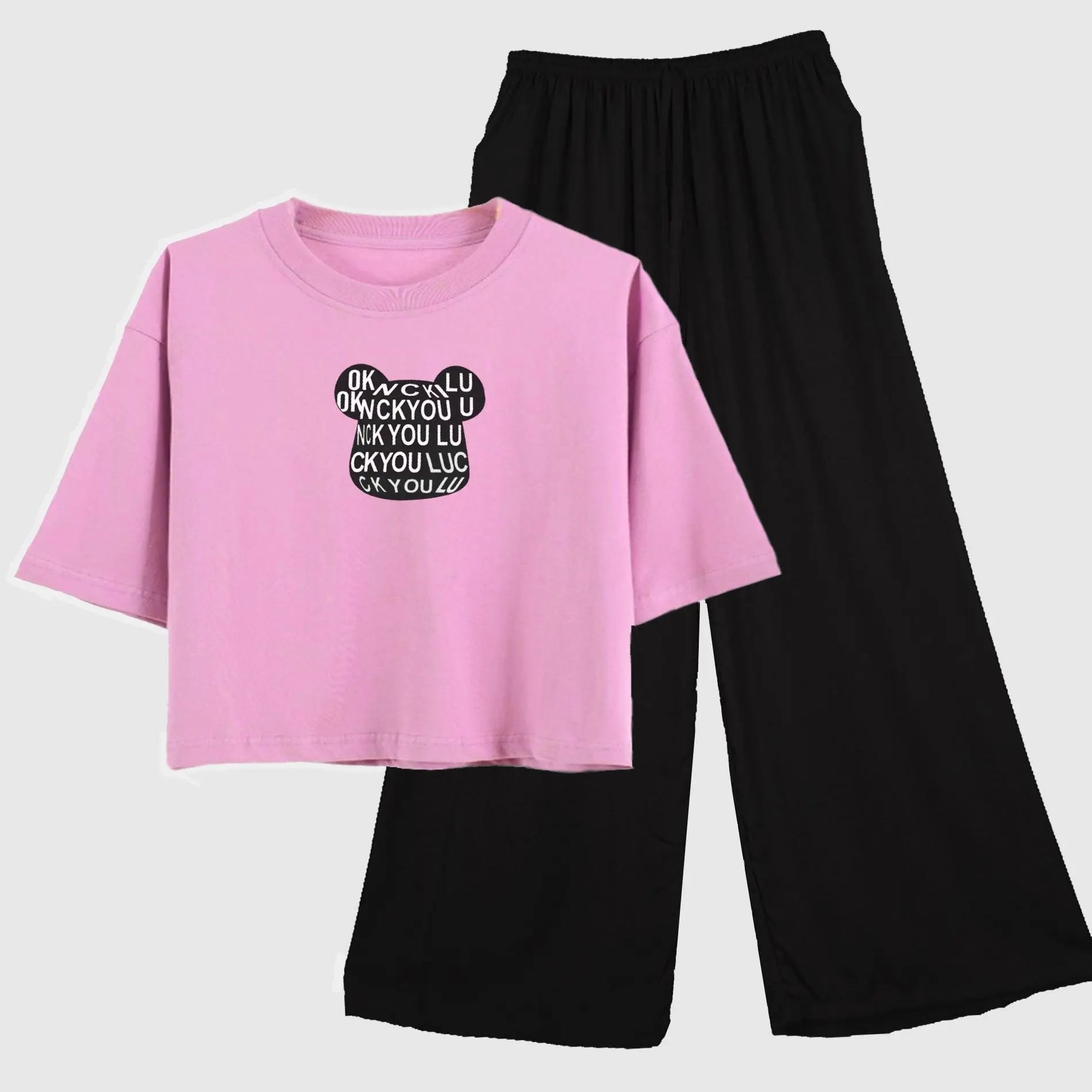 Setelan Crop Oversize Anak Remaja 9-16Tahun Baju Celana Pakaian Fashion