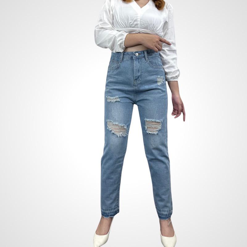 Jeansnjune Celana Jeans Wanita Boyfriend Ripped Jeans Highwaist Sobek Jeans Import Premium Jeans Boyfriend Korean Style 1