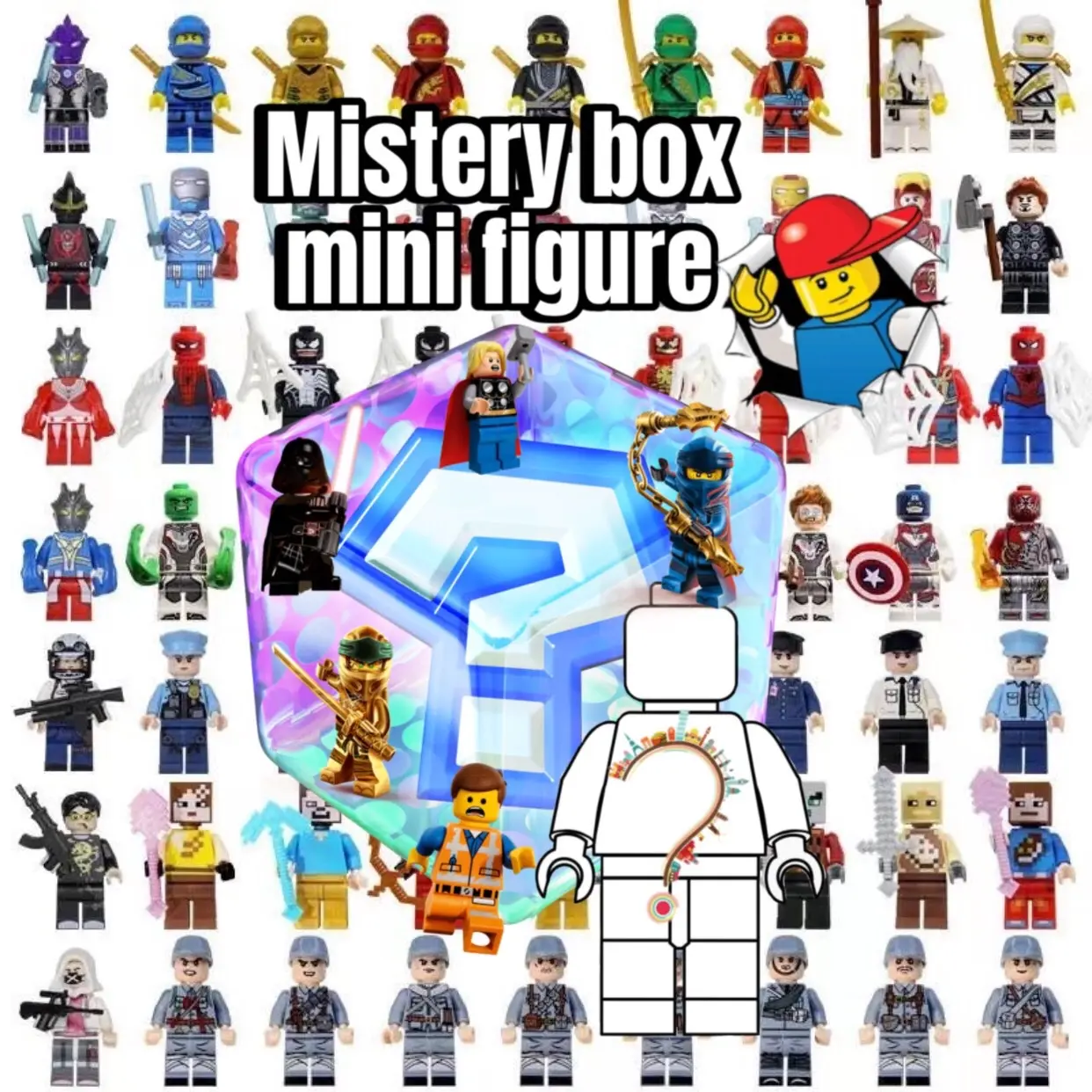 Minifigure brick karakter mysterybox