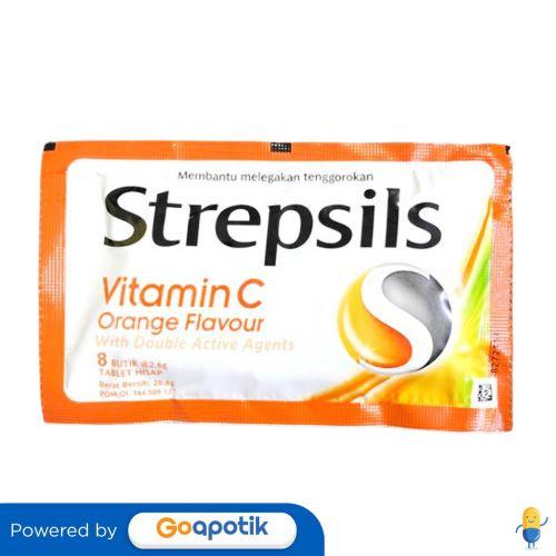 Gambar STREPSILS VITAMIN C ORANGE FLAVOUR SACHET 8 BUTIR dari Apotek Mitra Perintis Kota Medan by GoApotik Kota Medan Tokopedia