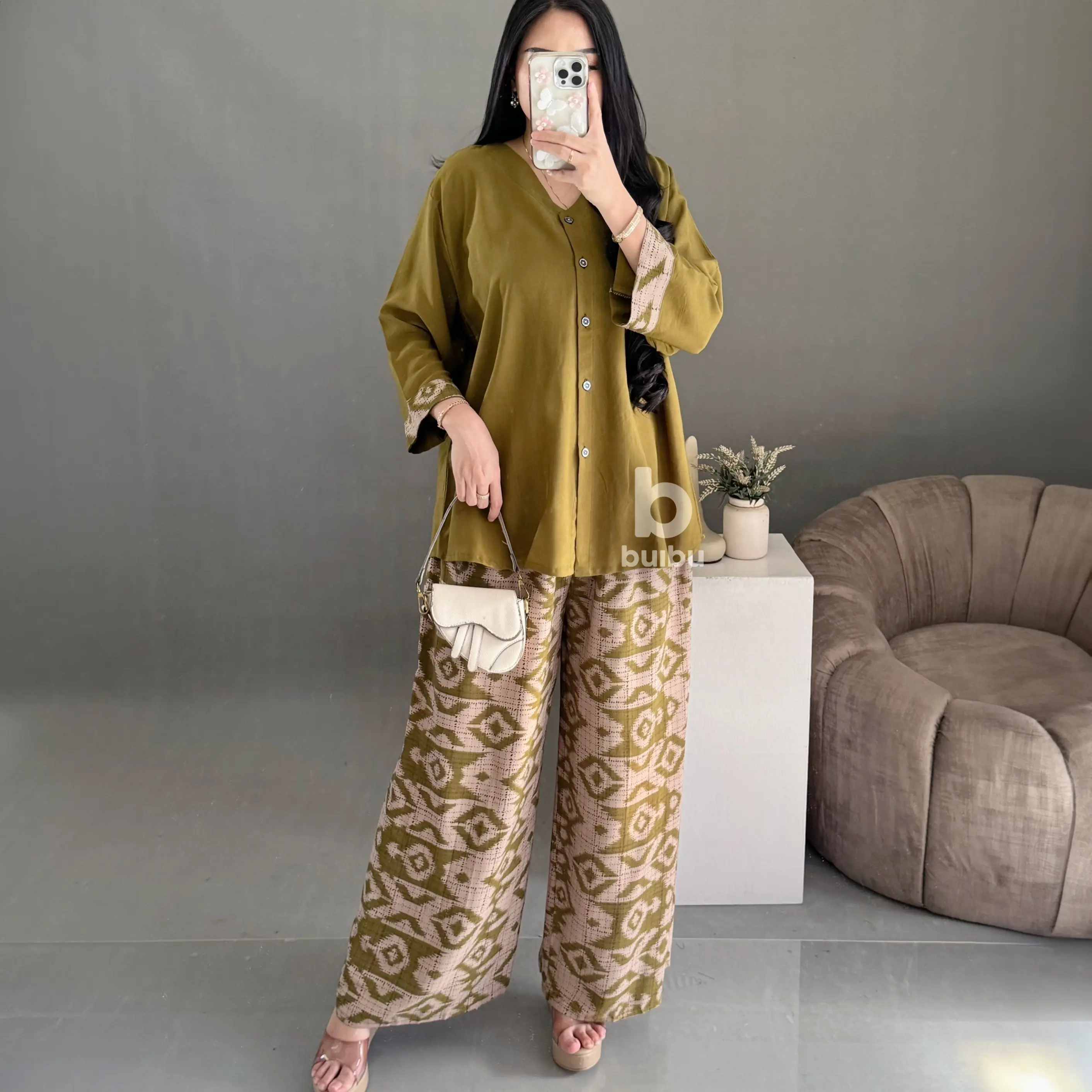 Setelan Suminah Jumbo One Set Rayon Busui Piyama Baju Tidur Wanita Nyaman