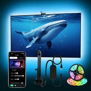Luz de fondo para TV alimentada por USB, tira de luz led con cambio de color RGB, luces led inteligentes para cine en casa, fiestas y festivales