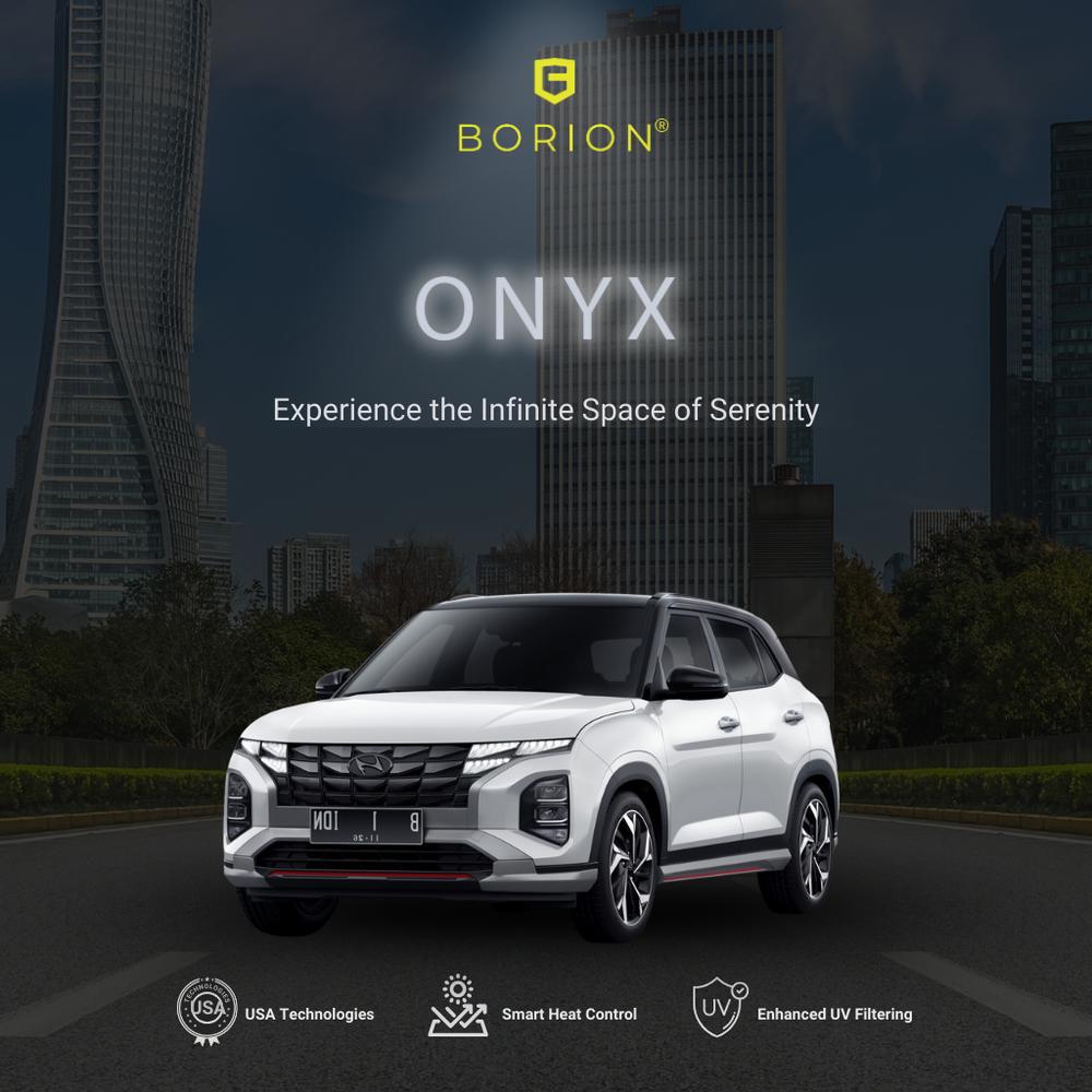 Borion High Quality Window Tinted Film Onyx Series - Mobil Hyundai Creta Kegelapan 40-80% UV Rejection 99% Anti Panas & Privasi - Kaca Film Mobil High Quality - 40%, Windshield (kaca depan only)