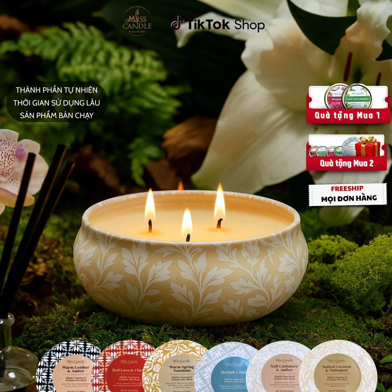 [Mua 2 Được 8] Nến Thơm Tin Miss Candle Serenity Decor Phòng,quà tặng 8/3, quà tặng quốc tế phụ nữ, quà tặng người yêu, quà tặng bạn gái, quà tặng vợ, quà tặng mẹ Quà Tặng Sinh Nhật, nến thơm phòng ngủ , thơm phòng, trang trí handmade