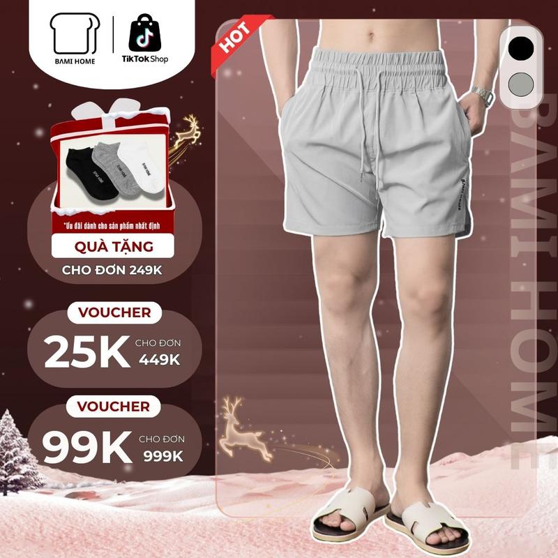 Quần short nam SWIFT BAMI HOME chất liệu dù thoáng khí lưng thun 8cm co giãn thoải mái QB08