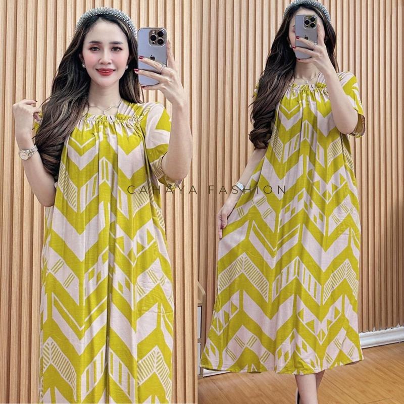 Daser Fuji Terbaru Motif Zigzag Bumil Busui Bahan Rayon Wanita Lengan Pendek bumil Hamil 1