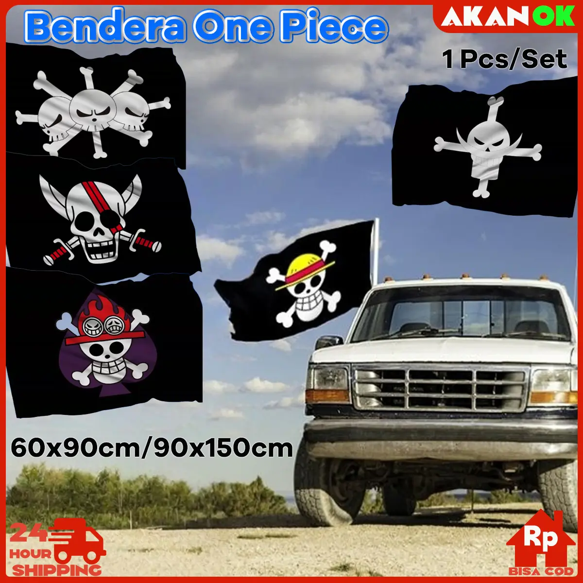 Bendera One Piece - Dekorasi Dinding Kain Aesthetic Tapestry Anime, Bahan Poliester Berkualitas, Pilihan Karakter Luffy, Shanks, Blackbeard - Ukuran 60x90cm & 150x90cm