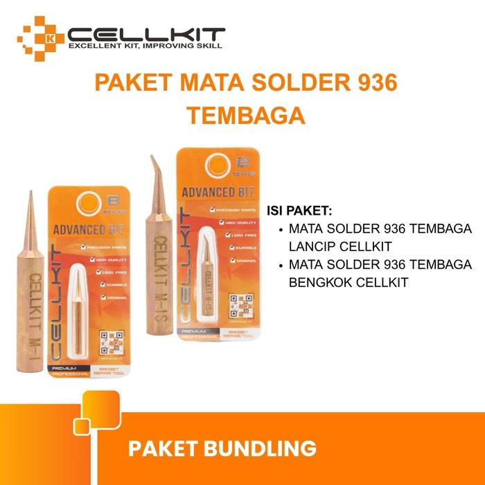 Gambar CELLKIT Paket Mata Solder 936 Tembaga (Lancip, Bengkok) dari CELLKIT Kota Surabaya Tokopedia