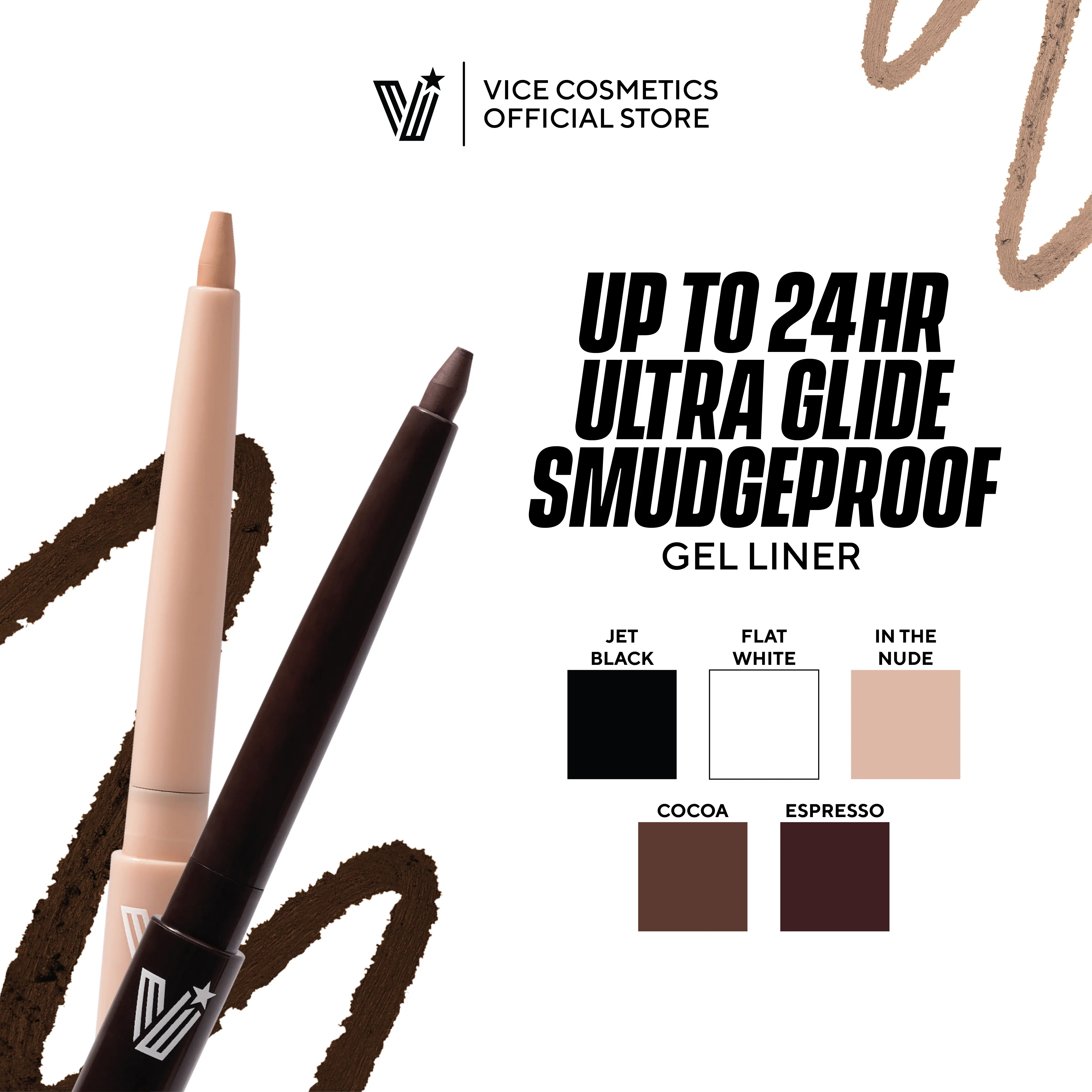 VICE CO. On The Daily Lasting Liner - Long-wearing Gel Eyeliner, Waterproof, Smudgeproof
