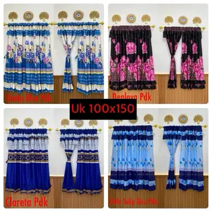 Gorden jendela pendek serut 100x150 Kain ( ECER / PERLEMBAR )