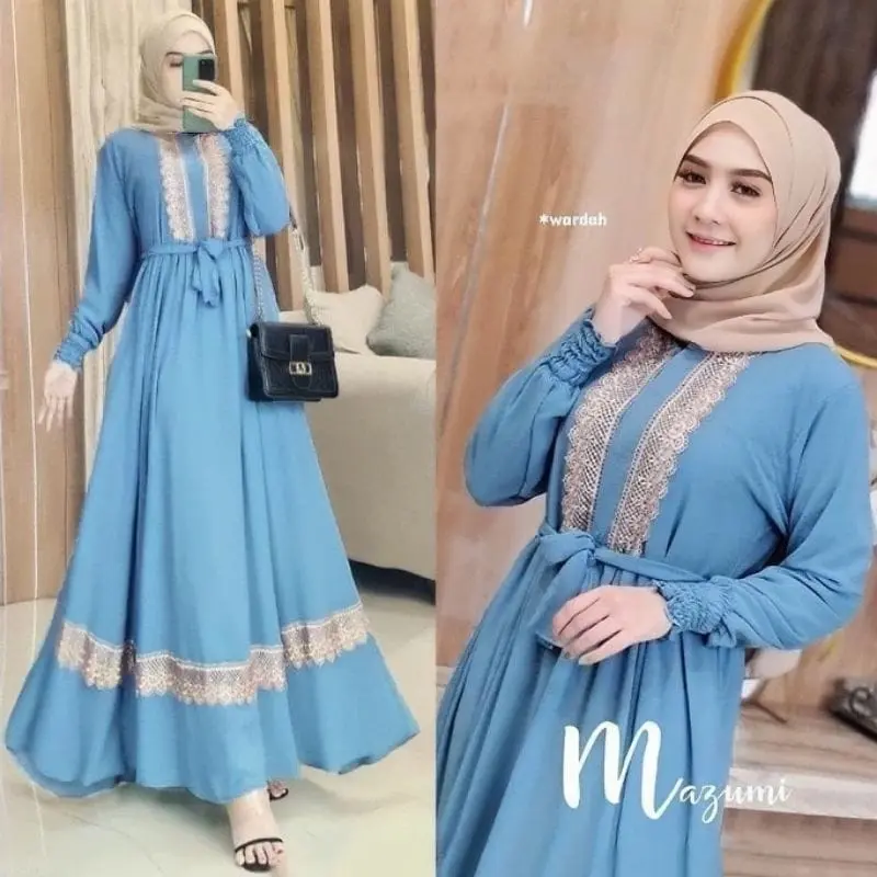 GAMIS RENDA MAZUMY MEWAH | DRESS WANITA MAZUMY MAXY PREMIUM JUMBO BUSUI TERBARU Muslim Dewasa Maxi Crinkle Airflow Remaja 7
