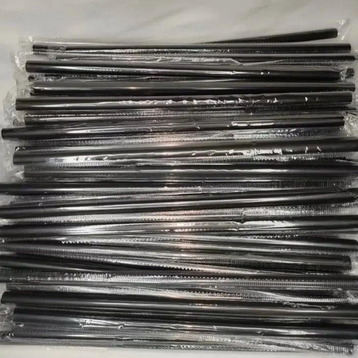 Sedotan 6.20 higienis hitam ujung runcing isi 250 pcs @1 Pack