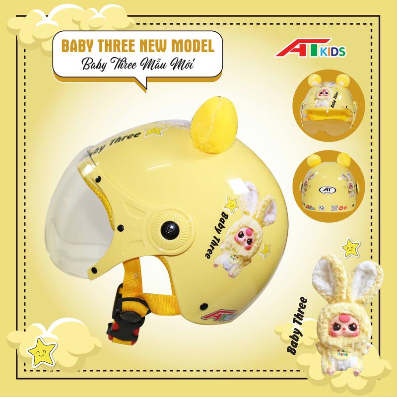 MŨ BẢO HIỂM AT 03 1/2 CON VẬT ĐÁNG YÊU DÀNH CHO BÉ TỪ 1-16 TUỔI ĐA DẠNG MÀU SẮC CHÍNH HÃNG 8