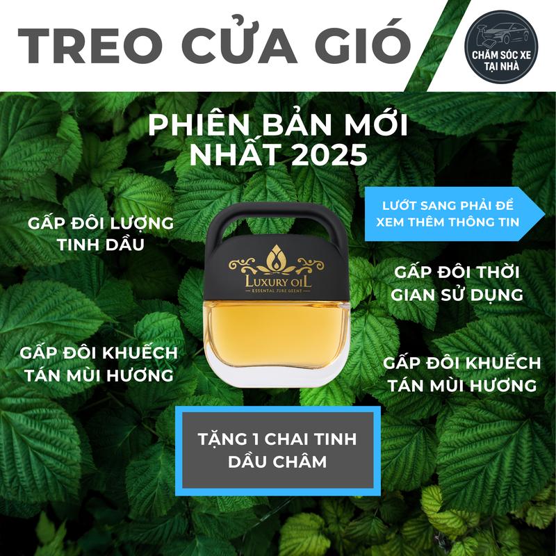  Luxury OIL Tinh Dầu Treo Cửa Gió Phiên Bản Mới Nhất 2025  Tặng Thêm Lọ Tinh Dầu Châm   Kéo Dài 60 Ngày Sử Dụng 