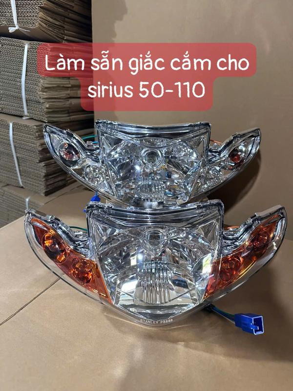 Đầu đèn si hello_ hilap TẶNG 1 CẶP BÓNG DEMI_ LÀM SẴN GIẮC CẮM . ốp sihello đầu đủ màu tặng kèm bợ cổ gắn cho sirius 50 -110