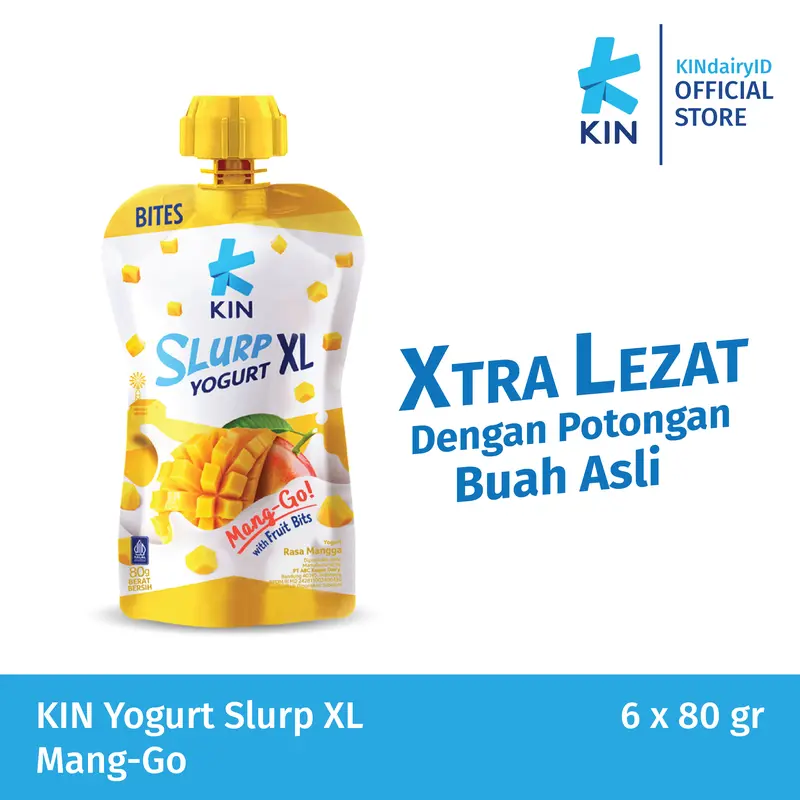 KIN Yogurt Slurp XL Mango 6x80gr 1