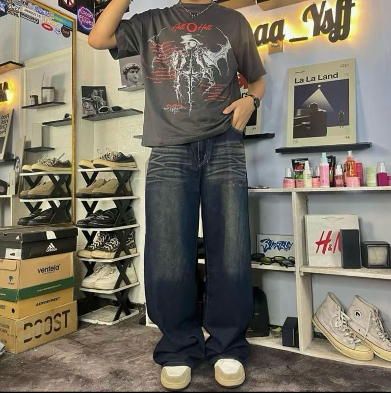 [UNISEX] Celana Jeans Retro Loose Wanita Pinggang Highwaist Korean Style Kekinian - Baggy Jeans Gombrong Panjang Pria Wanita 6